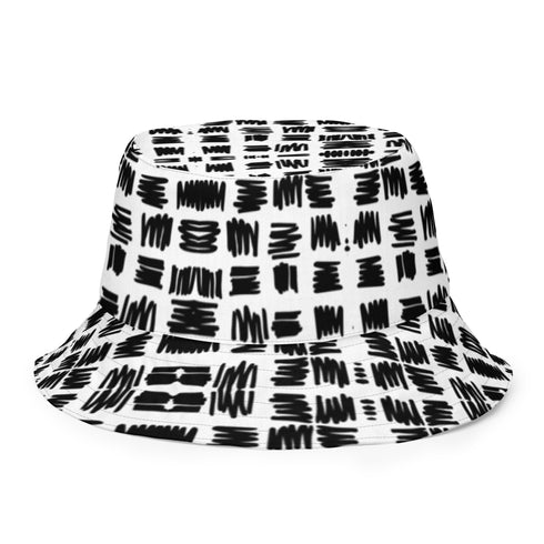 Sombrero de pescador reversible con gráfico Scribble Patch